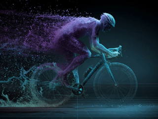 Path trajectory traced through particle space